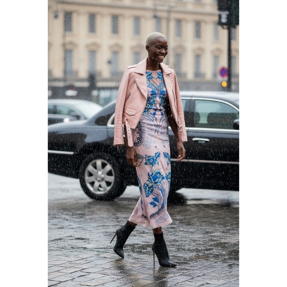$3990 Temperley London Pink Porcelain Flutter Sleeve Embroidered Runway Dress - Picture 1 of 14